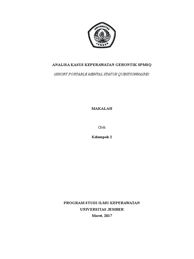 Tugas Gerontik SPMSQ | PDF