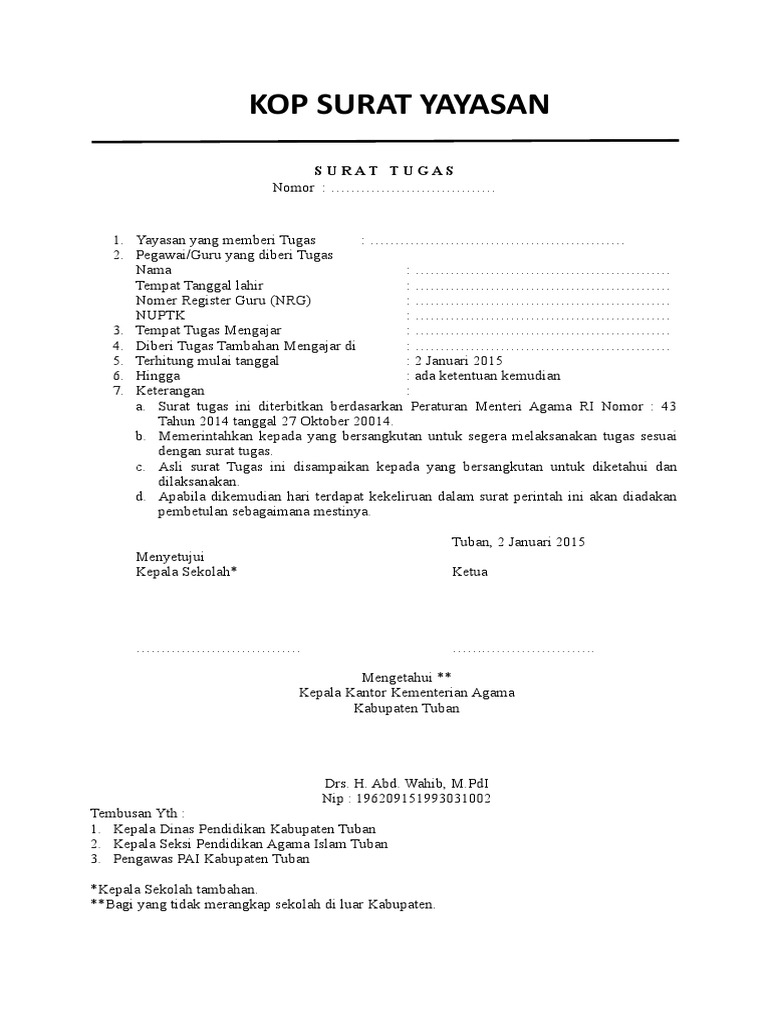 Contoh Surat Penugasan Gty1 Pdf