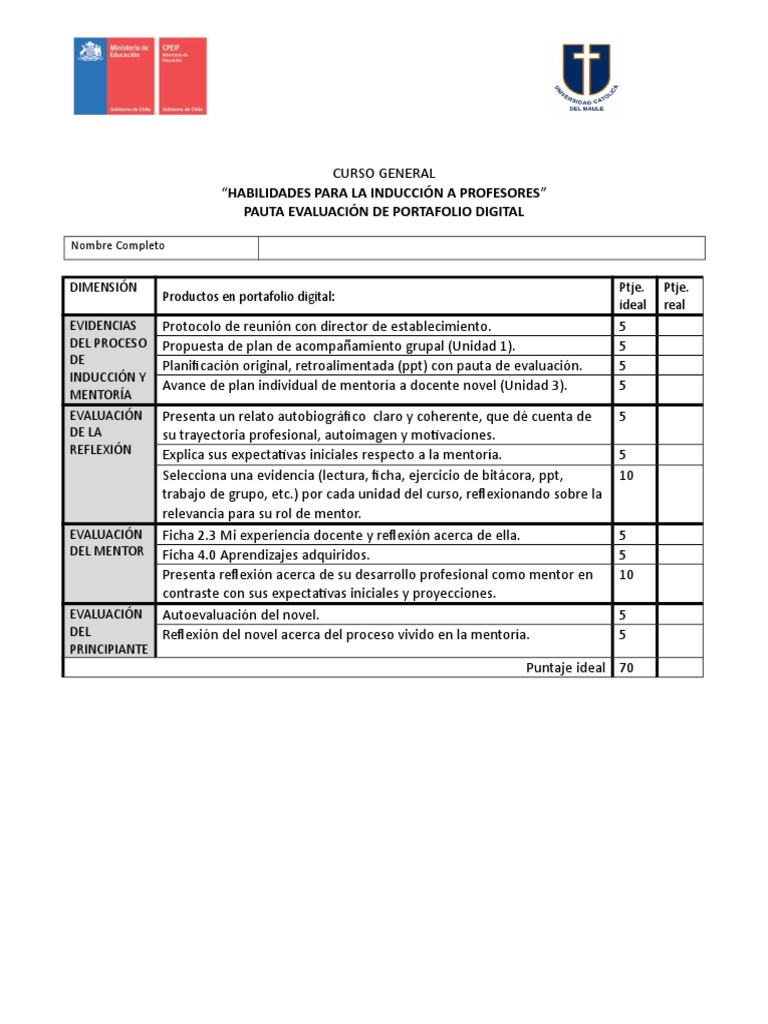 Evaluación de Portafolio Docente 2024 | PDF