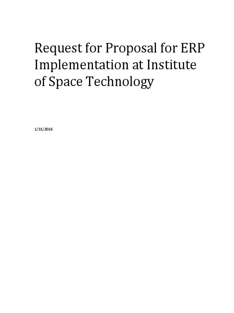 RFP for SAP ERP Implementation at IST | PDF | Request For Proposal | Sap Se
