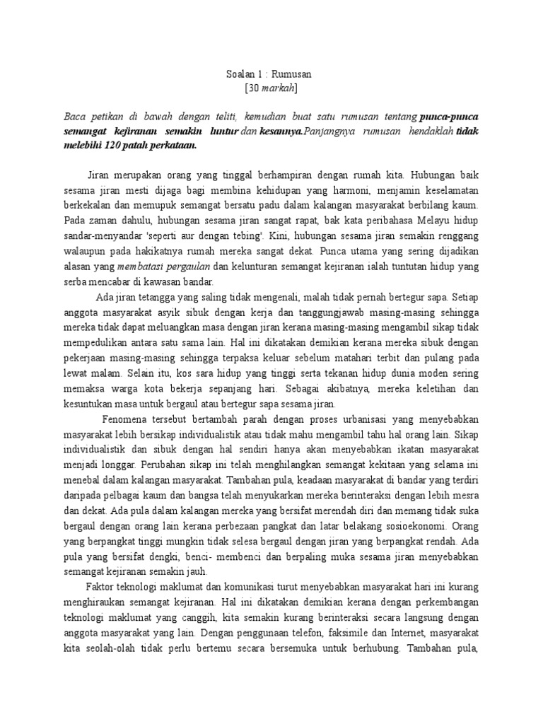 Soalan Rumusan Tingkatan 5