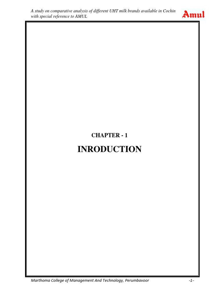 Inroduction: Chapter - 1 | PDF | Dairy | Milk