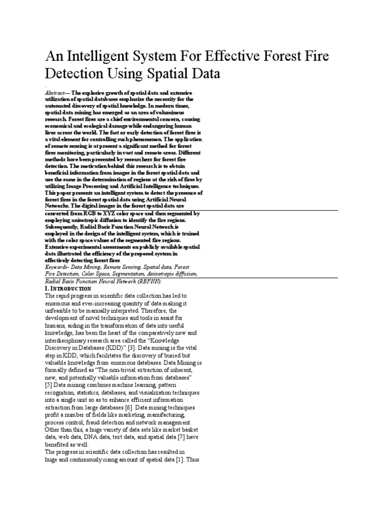 An Intelligent System For Effective Forest Fire | PDF | Spatial ...