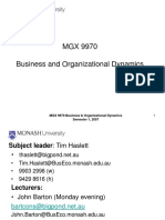 MGX 9970 Business & Organizational Dynamics Semester 1, 2007