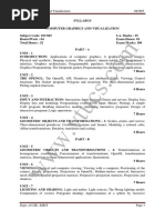 Cse Vi Computer Graphics and Visualization 10CS65 Notes PDF