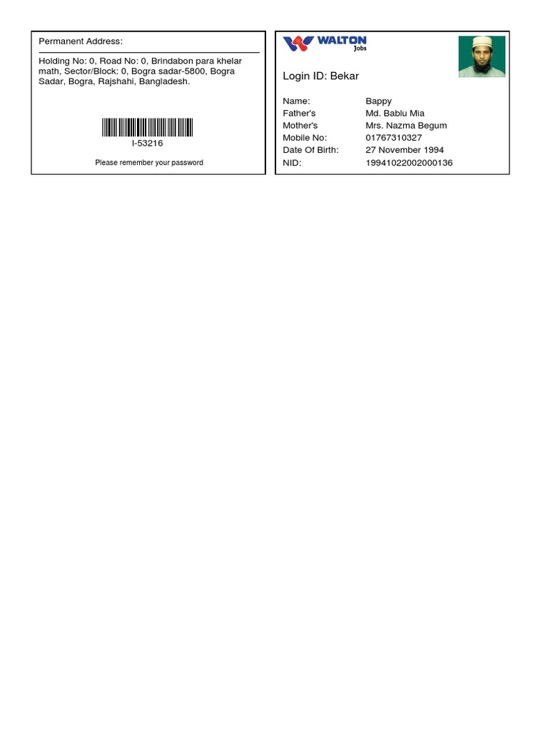 Bappy's Personal Information Summary | PDF
