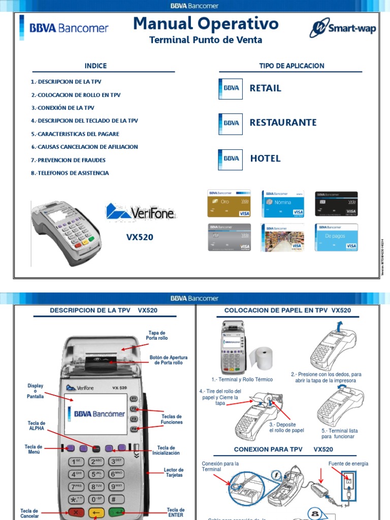 Manual Operativo Terminal Verifone VX520 | PDF | Tarjeta de débito ...