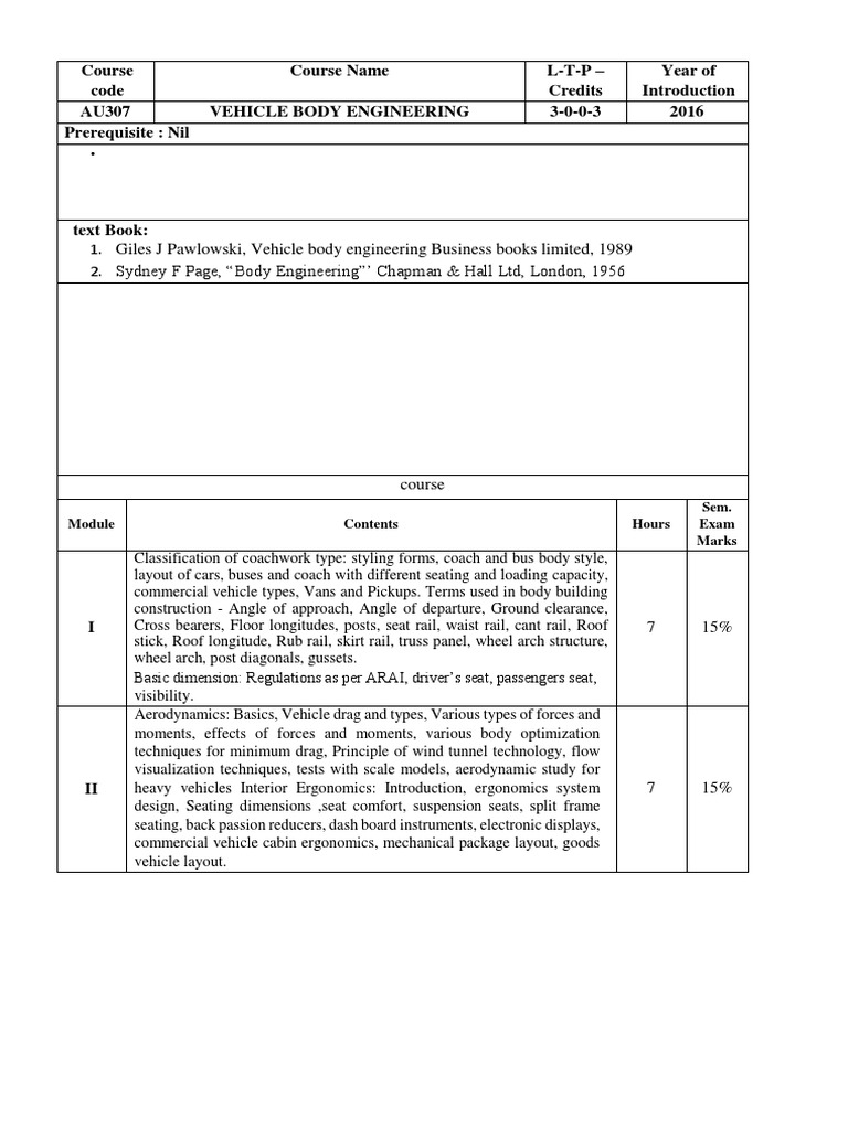 Vehicle Body Engineering Fundamentals | PDF | Stress–Strain Analysis ...