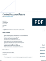 Chartered Accountant Resume Sample – Best Format