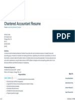 Sample Chartered Accountant Resume