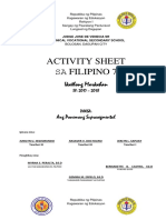 Activity Sheet Gr7 3rdq