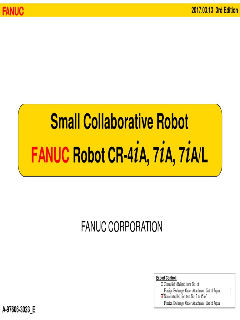 FANUC Collaborative Robot Overview | PDF | Electrical Connector | Kilogram