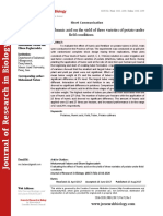 Evaluating the effect of humic acid on the yield of three varieties of potato under field conditions