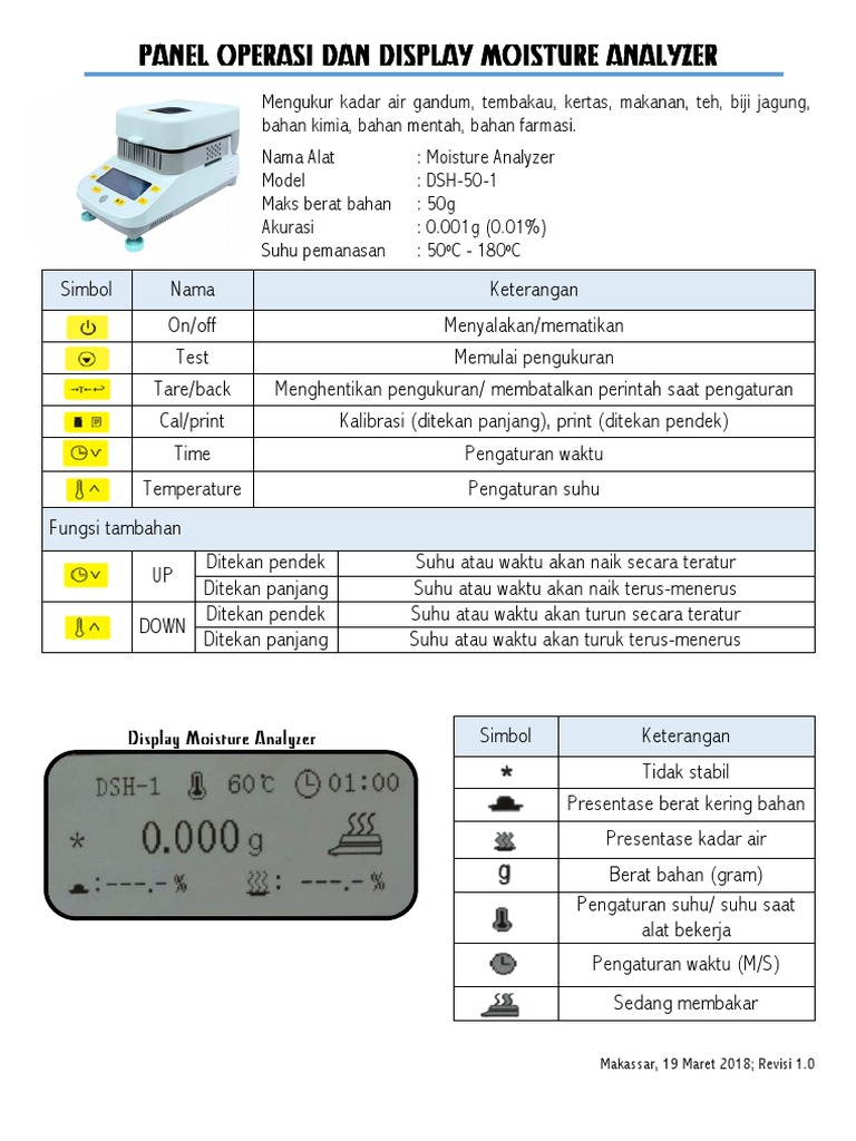 Prosedur Penggunaan Moisture Analyzer PDF PDF