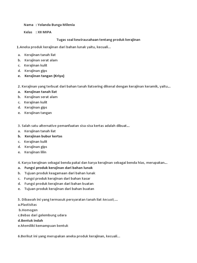 Tugas Kwu 20 Soal Pdf