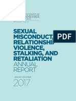 Sexual Misconduct, Relationship Violence, Stalking, and Retaliation Annual
