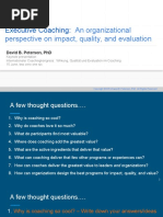 Executive Coaching:: An Organizational Perspective On Impact, Quality, and Evaluation