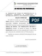 Constancia de Prácticas Pre Profesionales