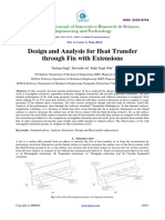 Design and Analysis For Heat Transfer Through Fin With Extensions