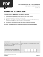 Financial Management September 2013 Exam Paper ICAEW