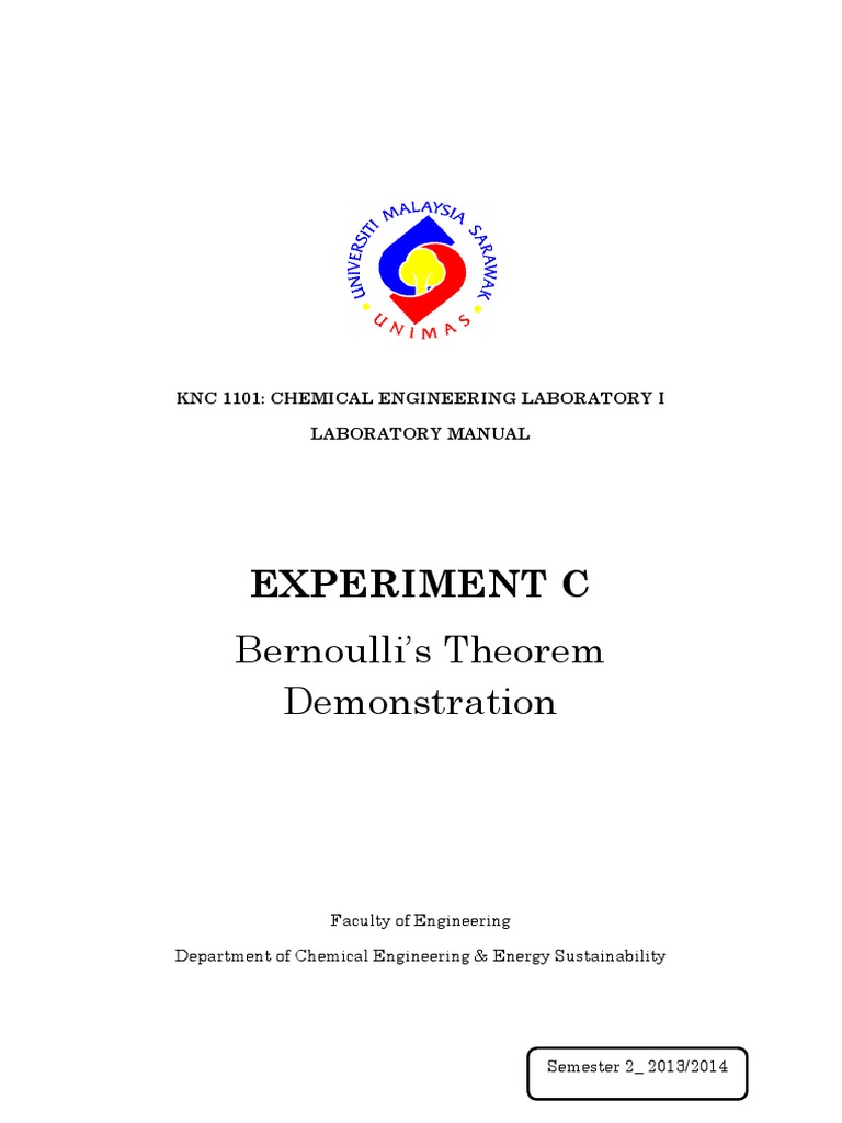 Experiment C: Bernoulli's Theorem Demonstration | PDF | Fluid Dynamics ...