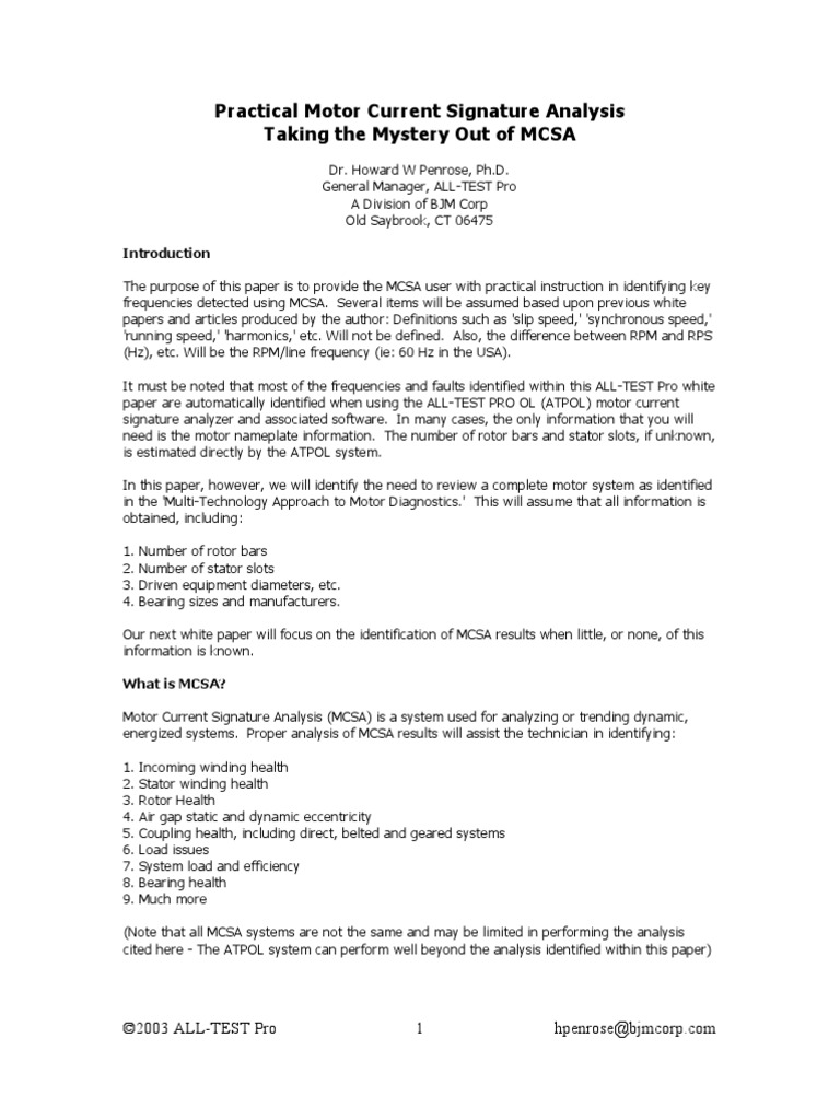 Practical Signature Analysis Pdf