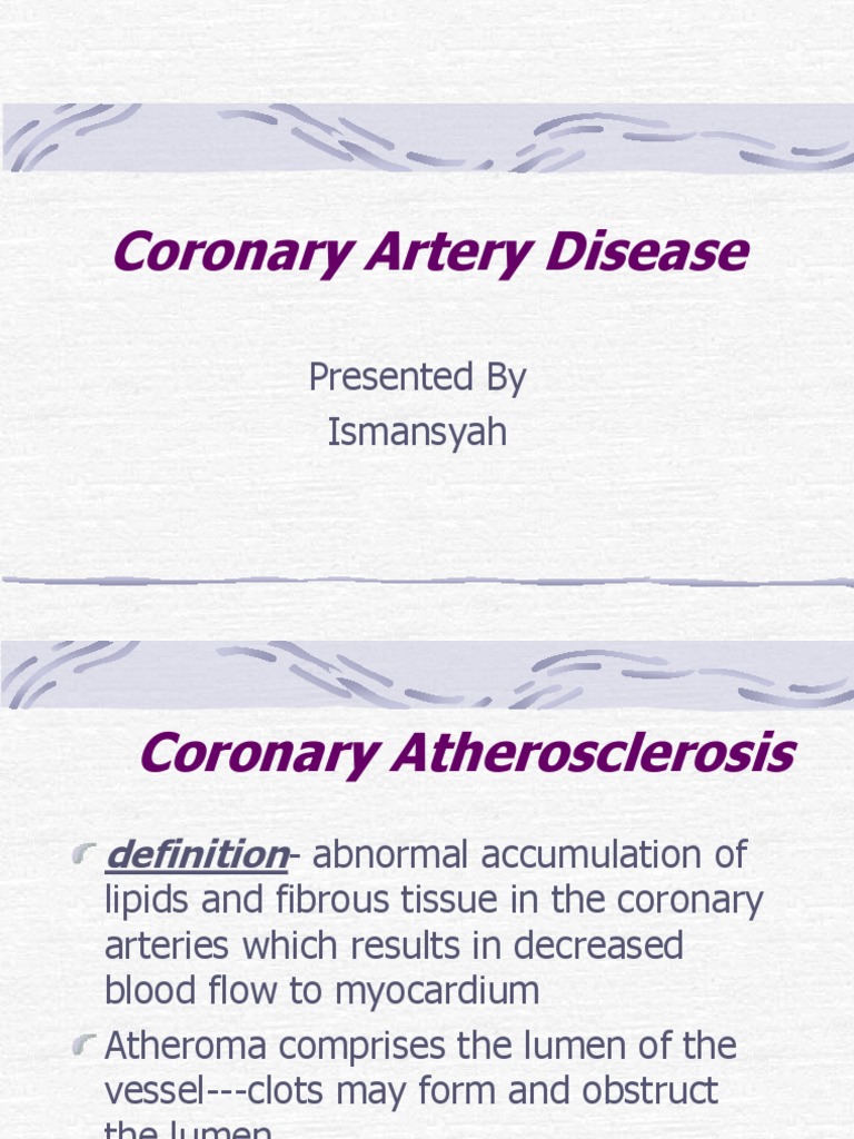 Coronary Artery Disease Overview | PDF | Coronary Artery Disease ...