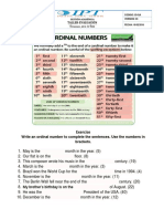 Worksheet Ordinal Number