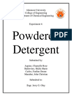 Powdered Detergent: Adamson University College of Engineering Department of Chemical Engineering