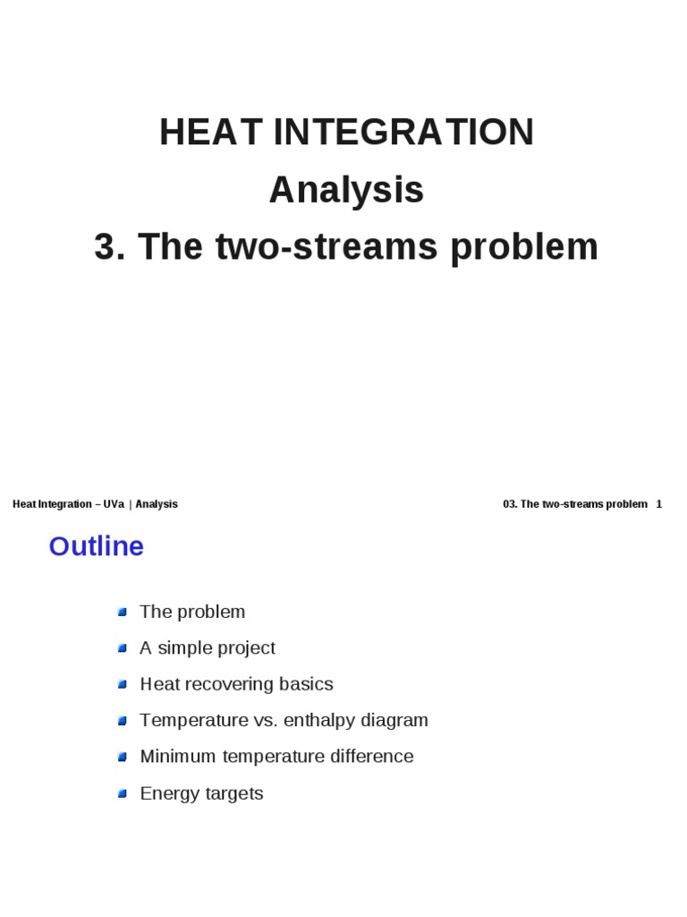Two-Streams Heat Integration Analysis | PDF | Heat | Enthalpy