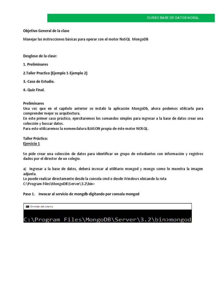 Introducción a MongoDB y Colecciones | PDF | Mongo Db | No Sql