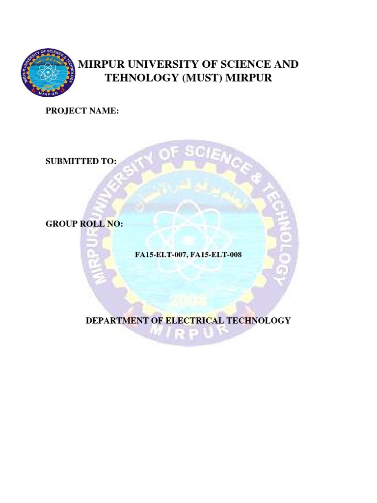 Mirpur University of Science and Tehnology (Must) Mirpur: Project Name ...