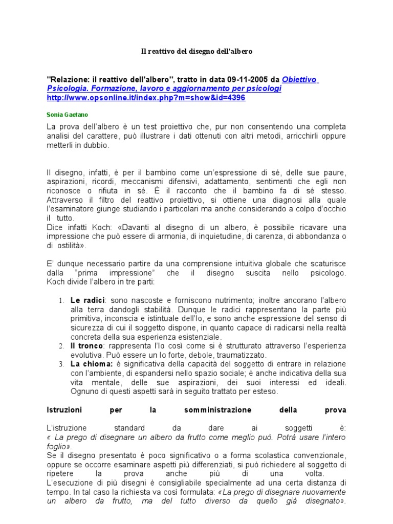Il Reattivo Del Disegno Dellalbero