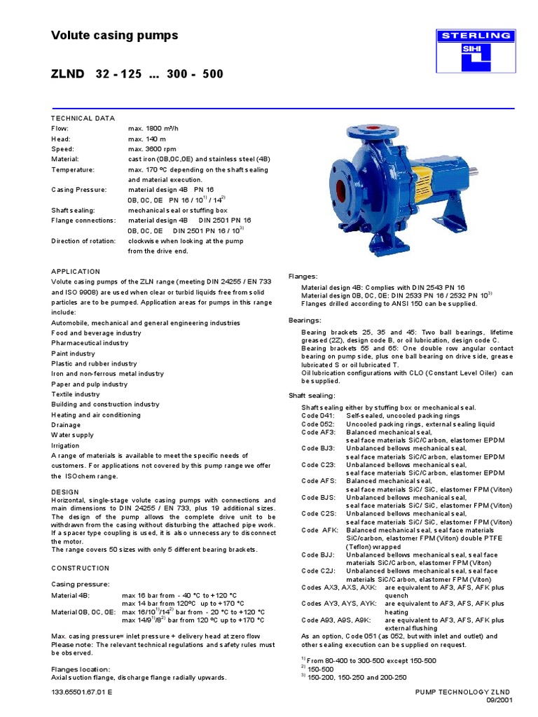 ZLND | PDF | Bearing (Mechanical) | Pump