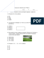 Examen de Admision 7º Basico 2018 - Copia