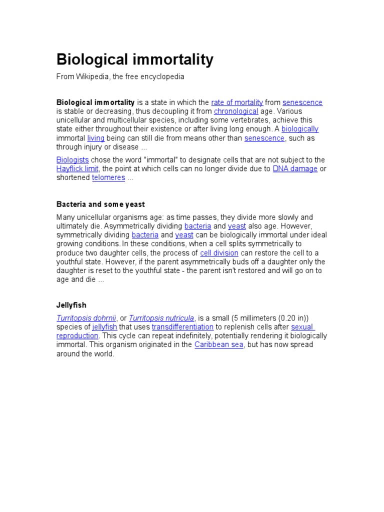 Biological Immortality Pdf