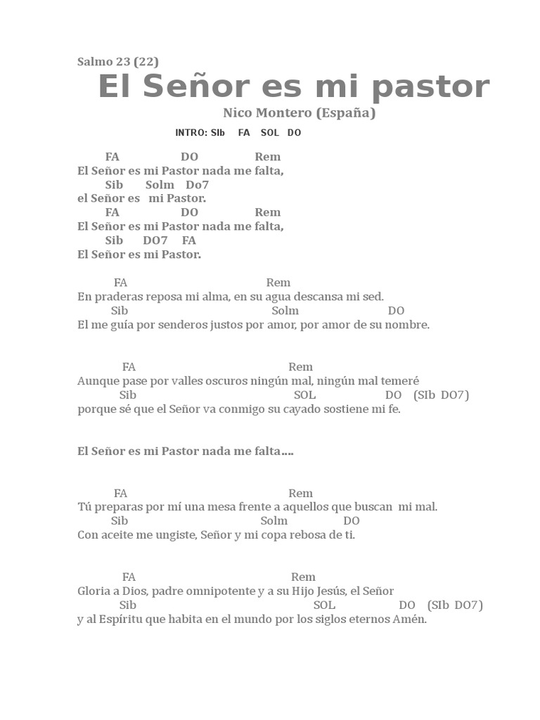 Salmo 23: El Señor es mi Pastor | PDF | Religión y espiritualidad