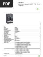 Product Data Sheet: Circuit Breaker Compact NSX250F - TMD - 250 A - 3 Poles 2d