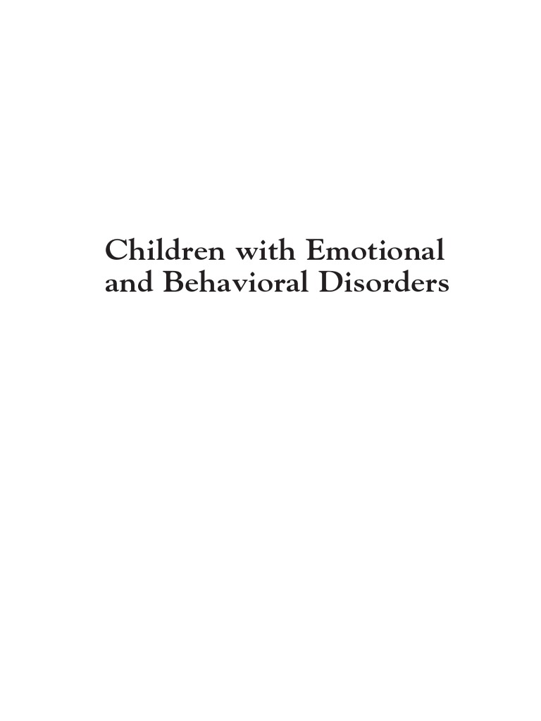 Children With Emotional and Behavioral Disorders | PDF | Clinical ...
