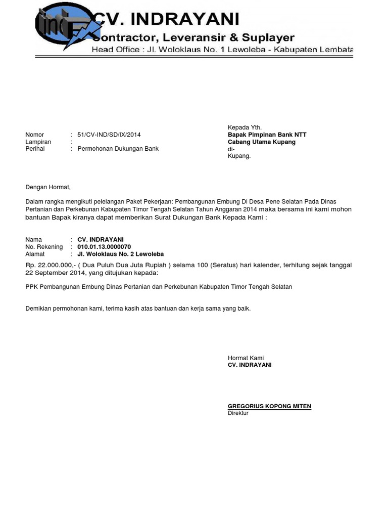 Contoh Surat Permohonan Pembukaan Kantor Cabang Travel Umroh