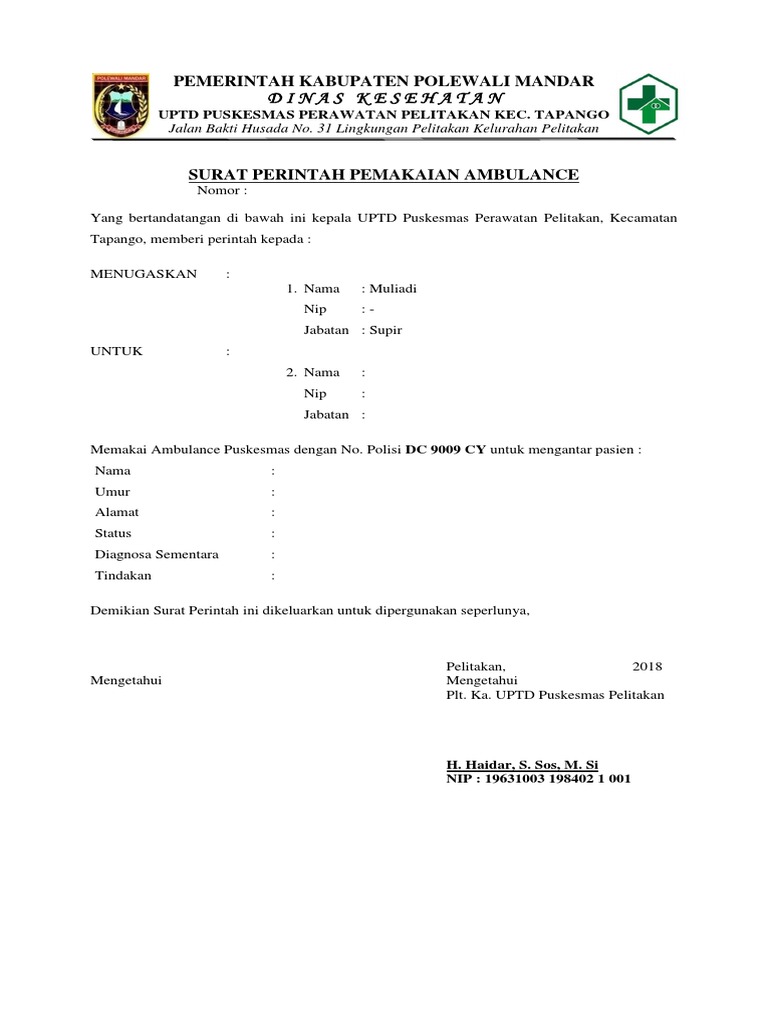 Surat Tugas Ambulance Pdf