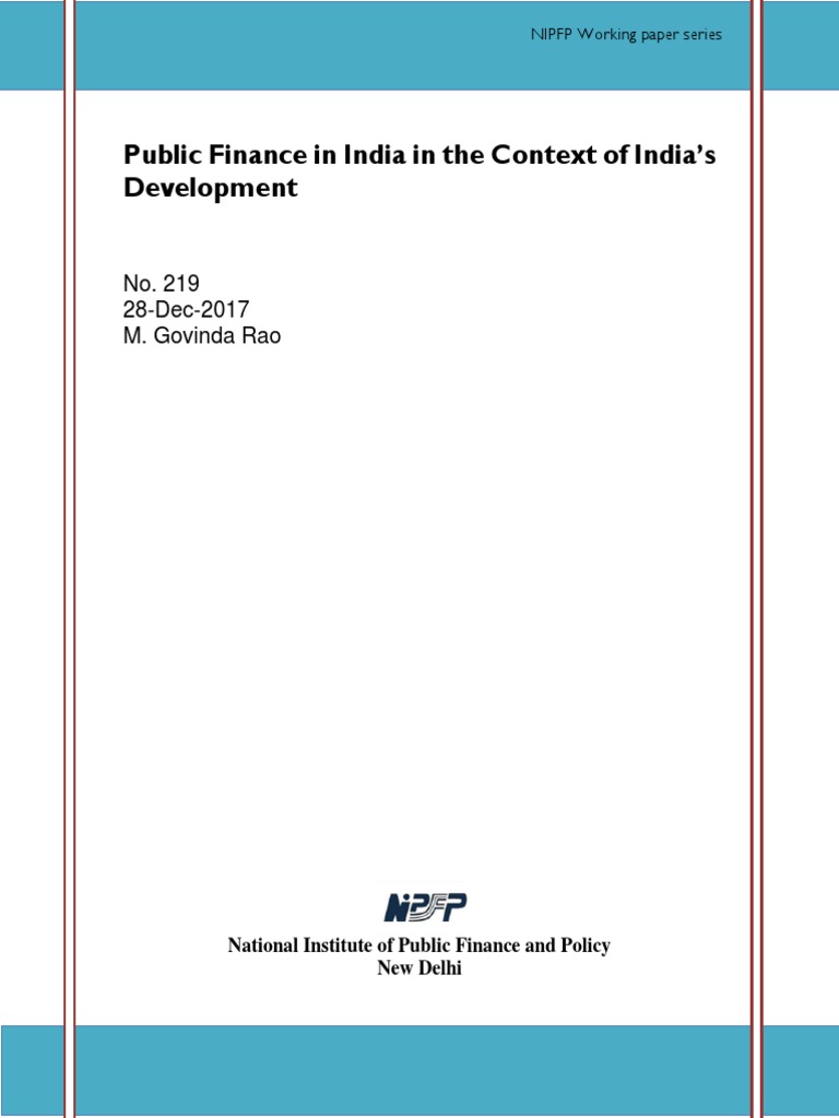Public Finance in India in The Context of India's Development | PDF ...