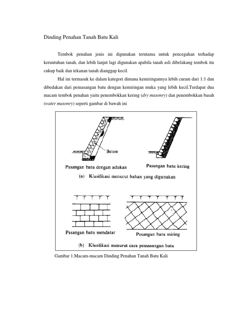 Dinding Penahan Tanah Batu Kali