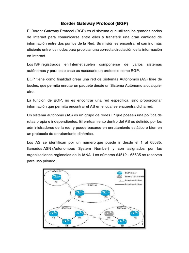 Border Gateway Protocol | PDF | Enrutador (Computación) | Enrutamiento