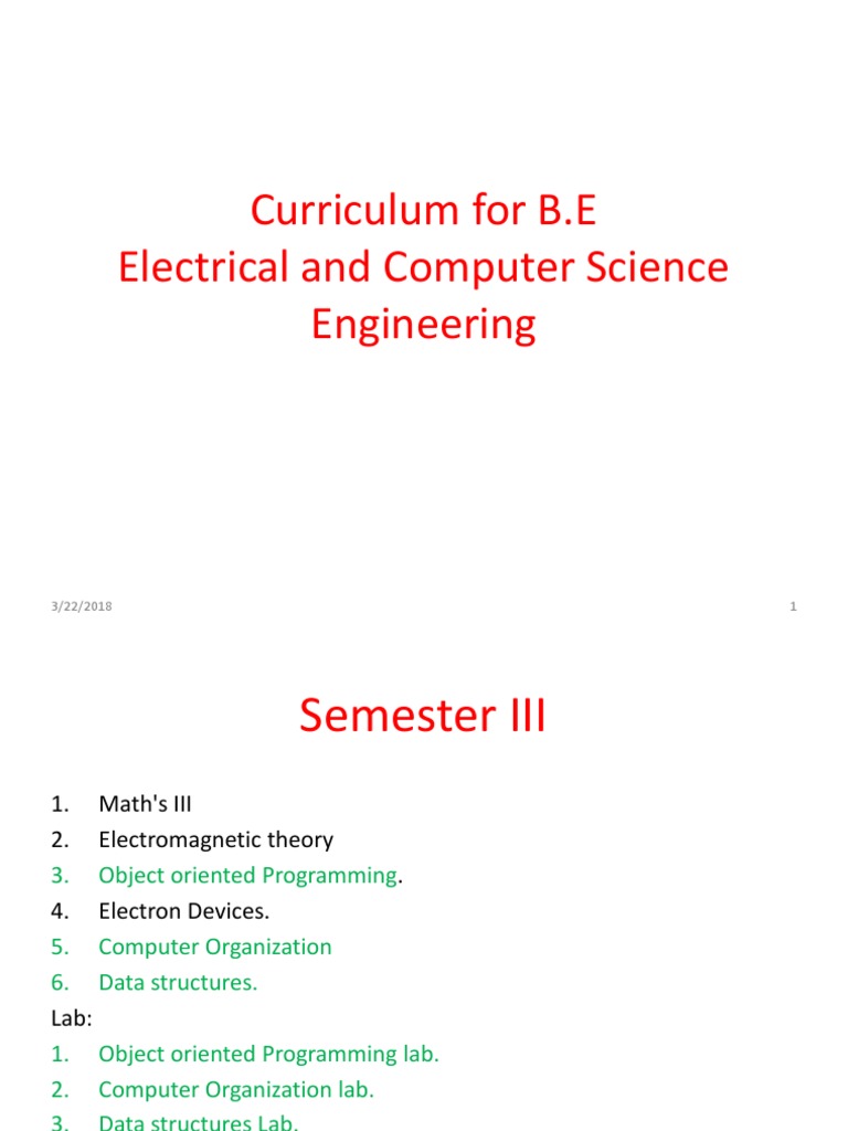 B.E Electrical & CS Curriculum | PDF | Science & Mathematics