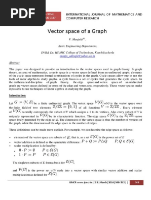 Vector Space Of Graph Pdf Vector Space Linear Subspace