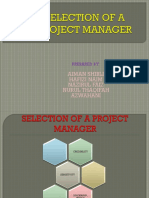 Selection of A Project Manager