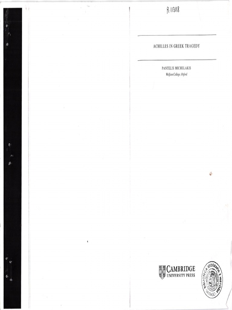 Achilles in Greek Tragedy-Michelakis | PDF | Achilles | Greek Mythology
