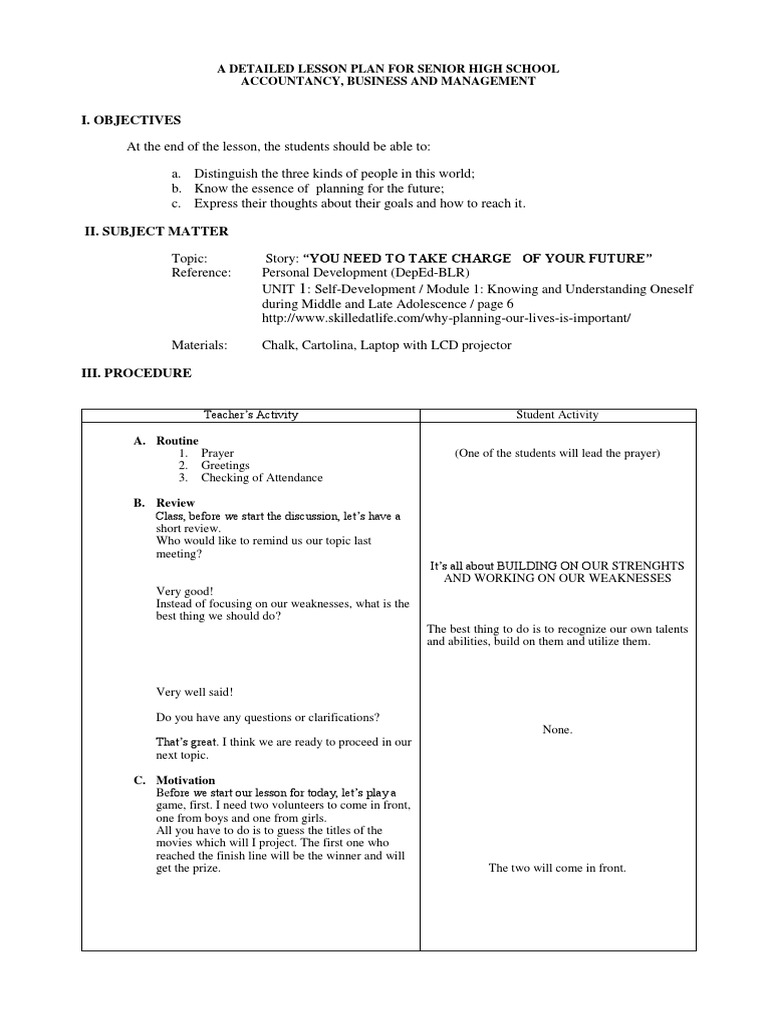 personal-development-detailed-lesson-plan-lesson-plan