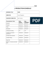 Full Production Schedule - Hope